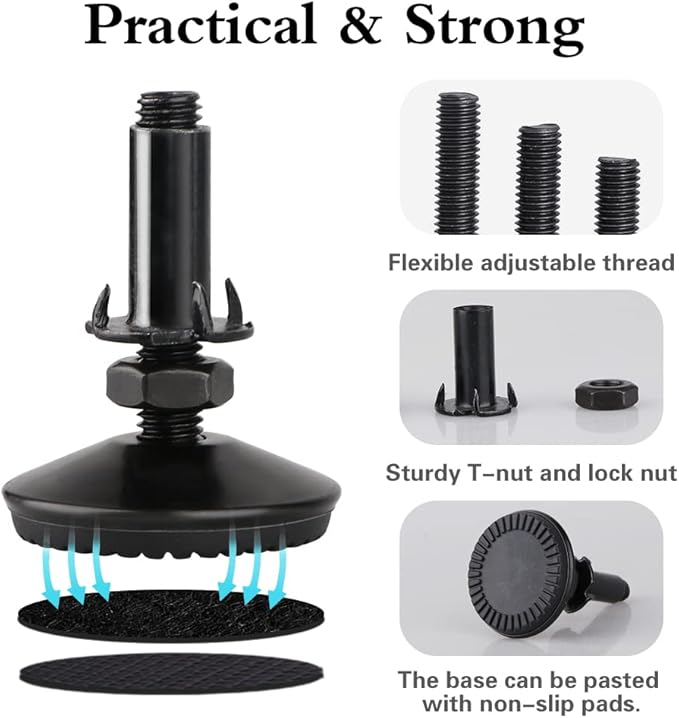 4 Set M10 Adjustable Leveling Feet, Heavy Duty Height Adjuster Furniture