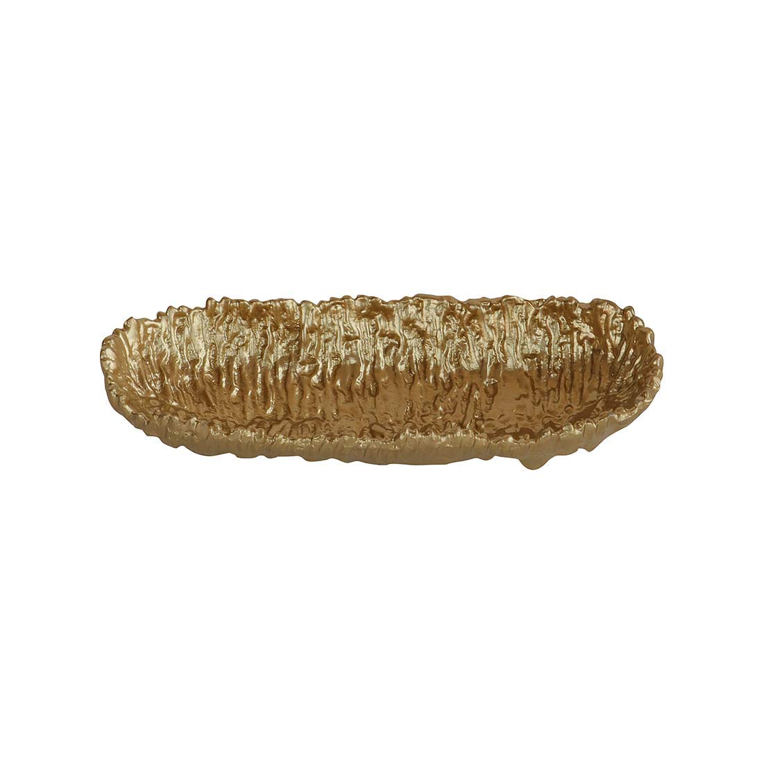 De Kulture Handcrafted Decorative Boat Centerpiece Tray (Gold), Ideal Home Décor Tableware Floral Decorative Wedding Engagement Christmas Holiday Décor, 16.5X6.4X2.5 (LWH) Cm
