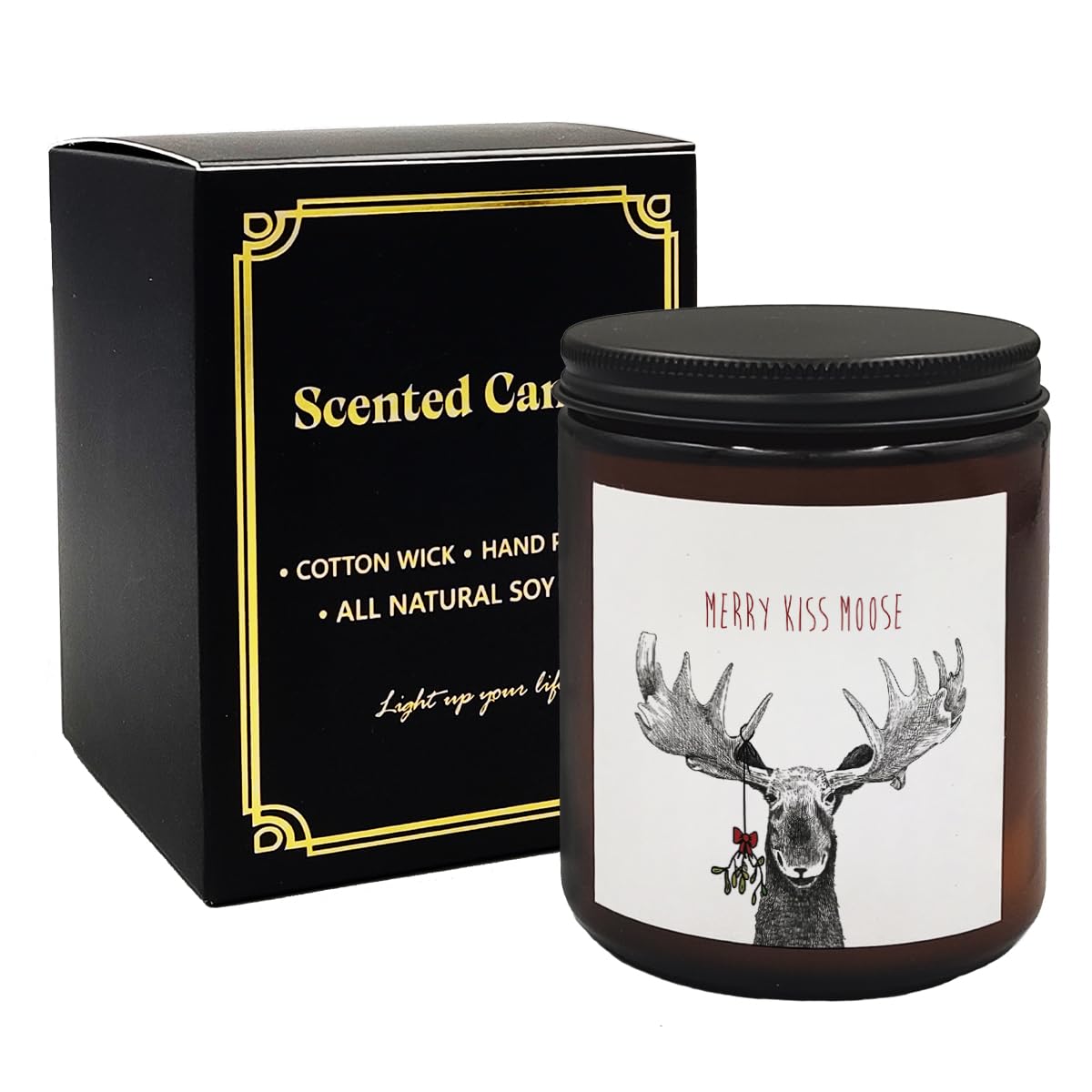Mancheng-zi Moose Christmas Candles Scented, Merry Christmas Small Candles Gifts for Women