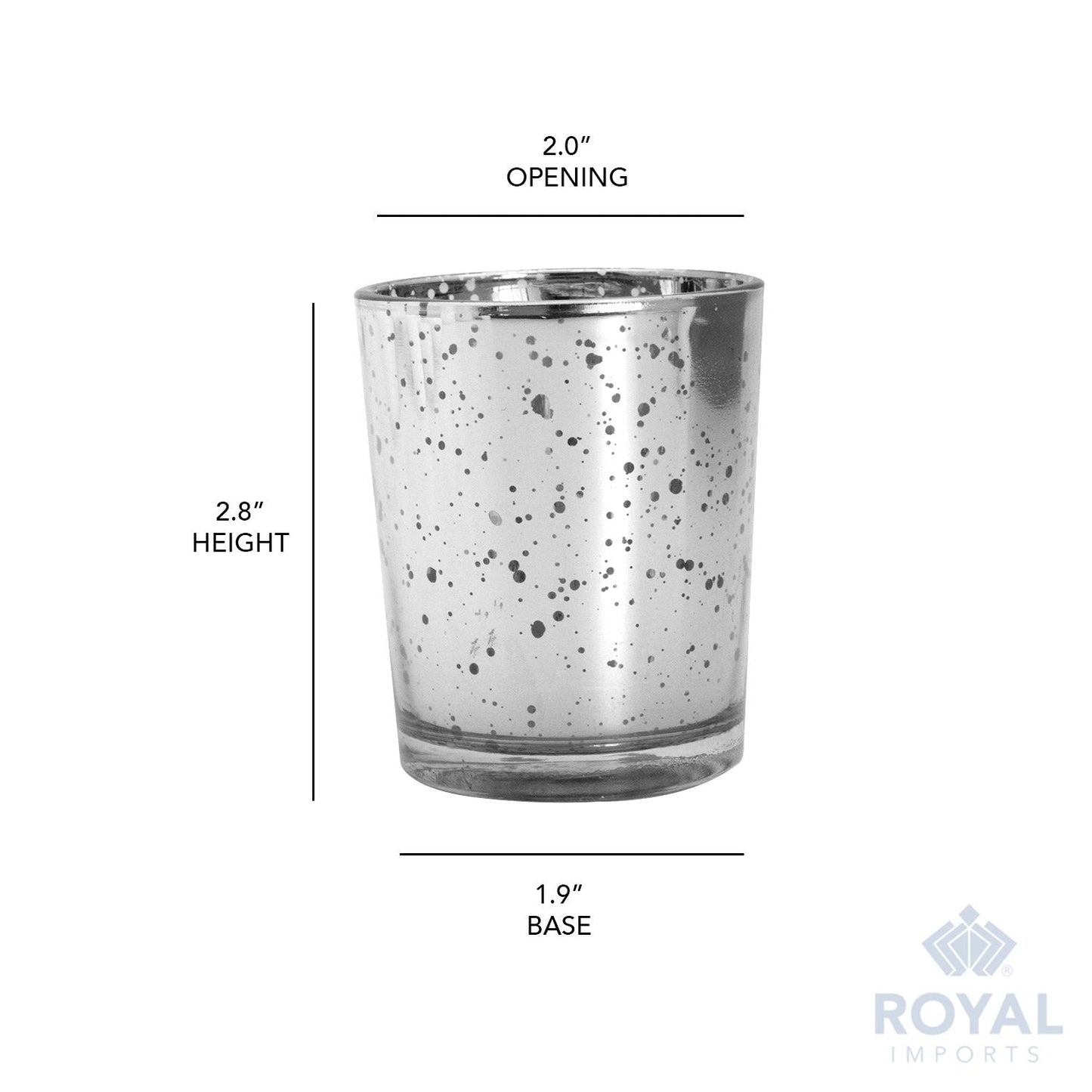 Royal Imports Silver Mercury Glass Votive Candle Holder, Table Centerpiece Tealight Decoration for Elegant Dinner, Party, Wedding, Holiday, Set of 24 (Unfilled)