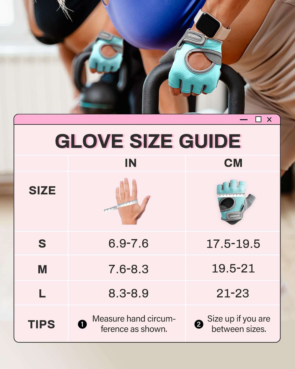 VINSGUIR Workout Gloves for Women and Men, Breathable Weight Lifting Gloves for Gym Exercise, Fitness, Training, and Cycling, with Excellent Grip and Cushion Pads
