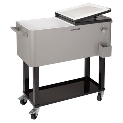Cuisinart 80 Qt Cooler Cart, Portable Outdoor Beverage Cooler with Storage Shelf, Bottle Opener and Cap Collector, Summer BBQs, Cookouts and Tailgates, 48 Hour Cold Drinks, Chill, Fresh Sodas and Beer