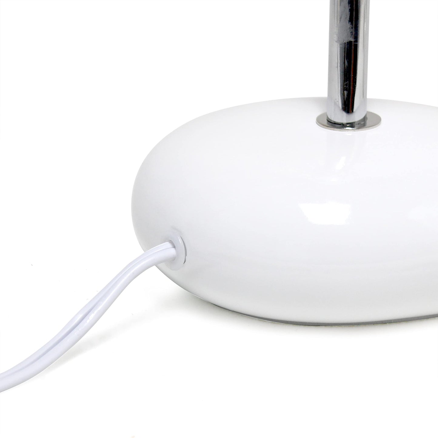 Simple Designs LT2005-WHT Stonies Small Stone Look Table Desk Bedside Lamp, White