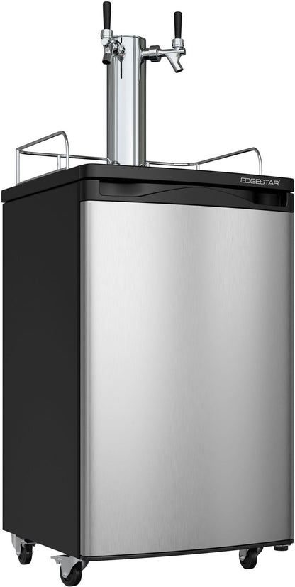 EdgeStar KC2000SSTWIN Full Size Stainless Steel Dual Tap Kegerator & Draft Beer Dispenser - Stainless Steel