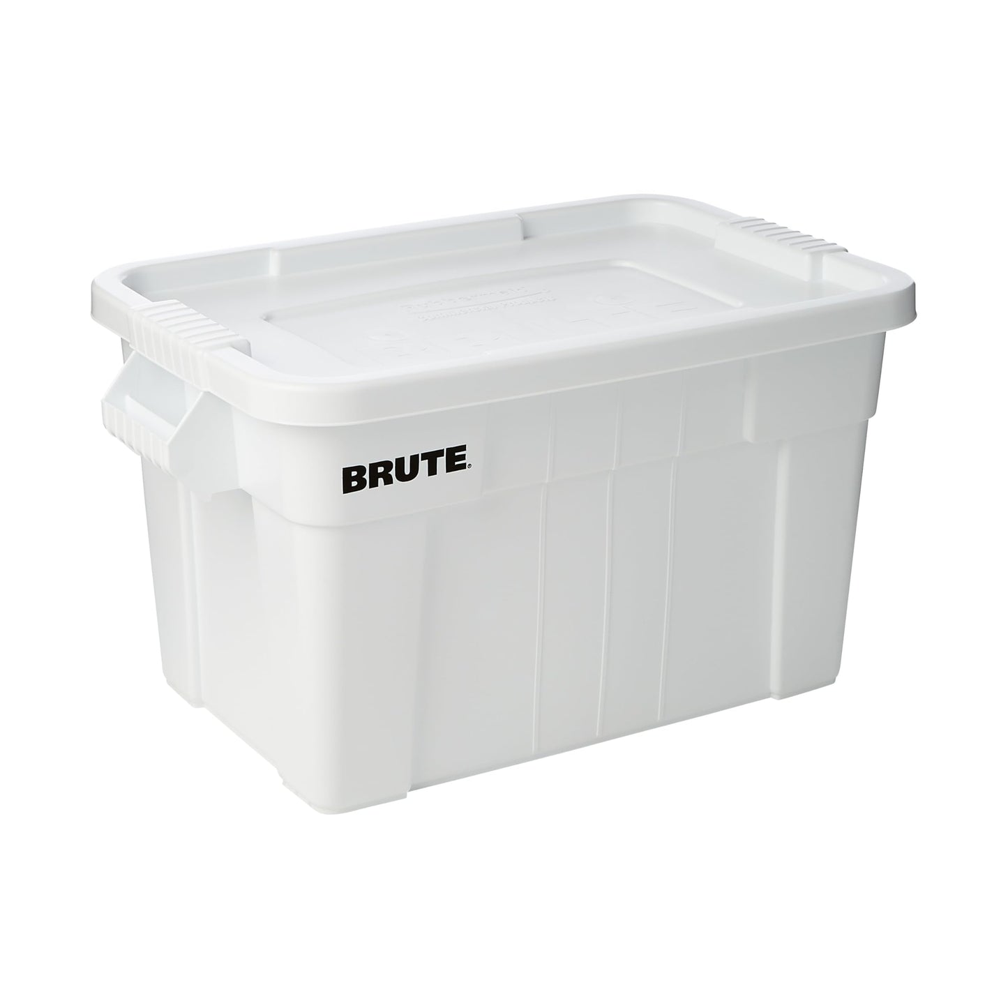 Rubbermaid Commercial Products BRUTE Tote Storage Bin with Lid, 20-Gallon, White, Rugged/Reusable Boxes for Garage/Moving/Camping/Basement Storage/Kitchen/Warehouse/Outdoor, Pack of 6