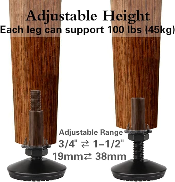 4 Set M10 Adjustable Leveling Feet, Heavy Duty Height Adjuster Furniture