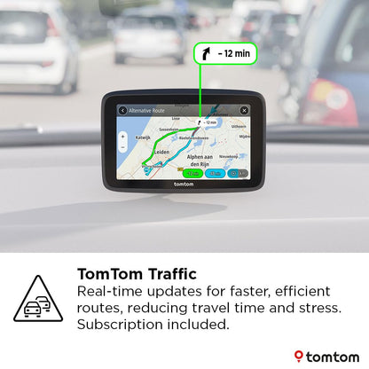 TomTom Car Sat Nav GO Classic 2nd (6 inch, with Traffic information, speed cam alert trial, Europe Map updates included, updates via WiFi, Moving Lane Guidance, integrated reversible mount)