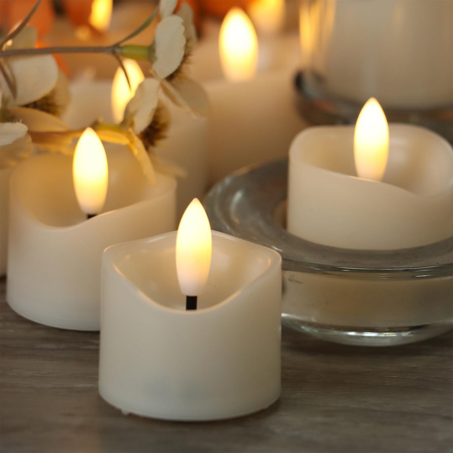 EZiGarden Flameless LED Votive Candles, Battery Operated Fake LED Lights Electric Flickering Candles for Wedding Party Halloween Christmas Party Theme Party, Holiday Decor Home Decorations, Set of 36