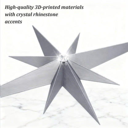 BreezeHug 6 Pcs Mid Century Modern Home Decor Star Art Wall Sculpture with Rhinestone Retro 3D Plastic Star Art Wall Sculpture Bling Diamonds Decor for Home Office Bedroom Entryway(Silver)