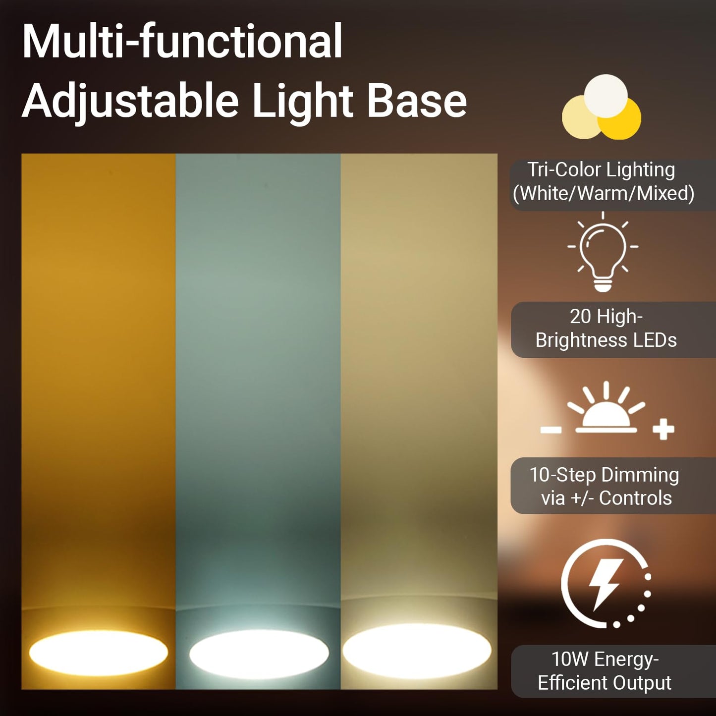 FuoiCorn Wood LED Light Base for Crystal Glass Art,Auto Timer