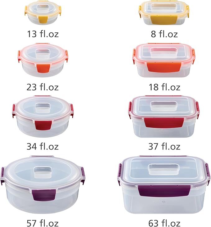 Joseph Joseph Nest Lock 16-piece Plastic BPA Free Food Storage Container Set