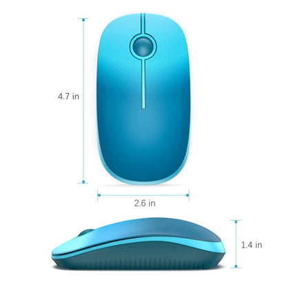 VssoPlor Wireless Mouse, 2.4G Slim Portable Computer Laptop Mouse with Nano Receiver Quiet Silent Optical Mice for Notebook, PC, Laptop, Computer-Black and Gold