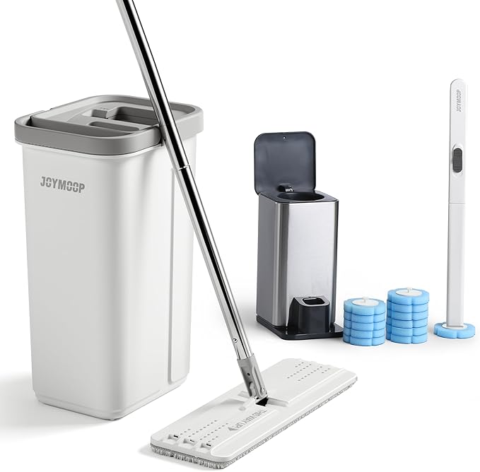 JOYMOOP White Flat Mop & Bucket
