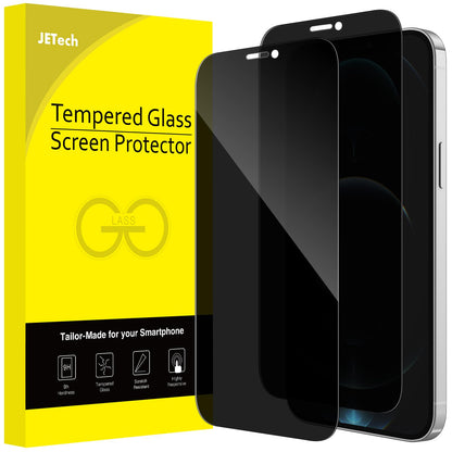 JETech Privacy Full Coverage Screen Protector for iPhone 16e 2025, iPhone 13/13 Pro 6.1-Inch, Anti-Spy Tempered Glass Film, Edge to Edge Protection Case-Friendly, 2-Pack