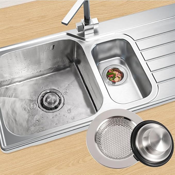 2 Pack Upgraded Double-Layer Kitchen Sink Strainer