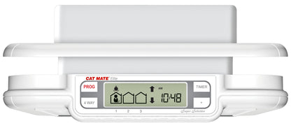 Cat Mate Elite Microchip Cat Flap with Digital Timer & LCD Display (355) - For Small to Average sized Cats, Easy Installation in UPVC Doors, Glass, and Wood, White