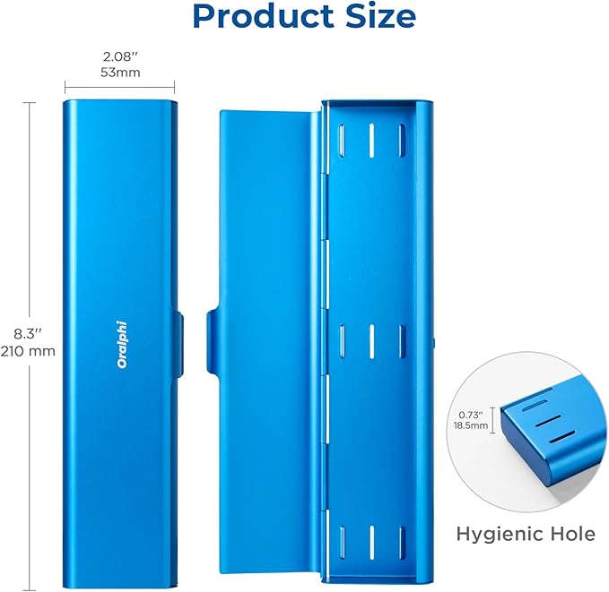 Wider Aluminum Toothbrush Travel Case, Portable Travel Toothbrush Holder