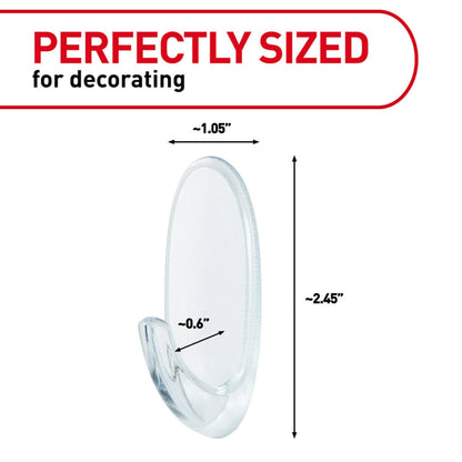 Command Medium Clear Wall Hook, 7 Wall Hook and 12 Strips, Damage-Free Hanging with Adhesive, Great for Hanging Home Decor, Holds up to 2 lb