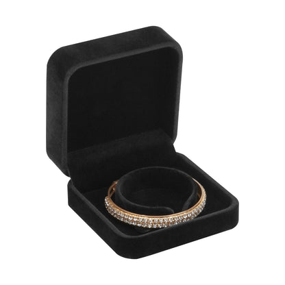 LETURE 4 Pieces Classic Velvet Bracelet Bangle Pendant Necklace Gift Box, Travel Jewelry Box Display Storage Case for Gift, Wedding, Engagement, Proposal, Birthday (Bracelet STYLE 1-4PCS)