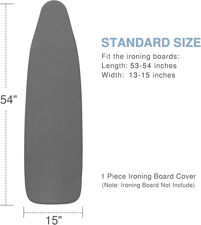 Ironing Board Cover and Pad, Standard Size 15x54, Thick Padding, Elastic Edge