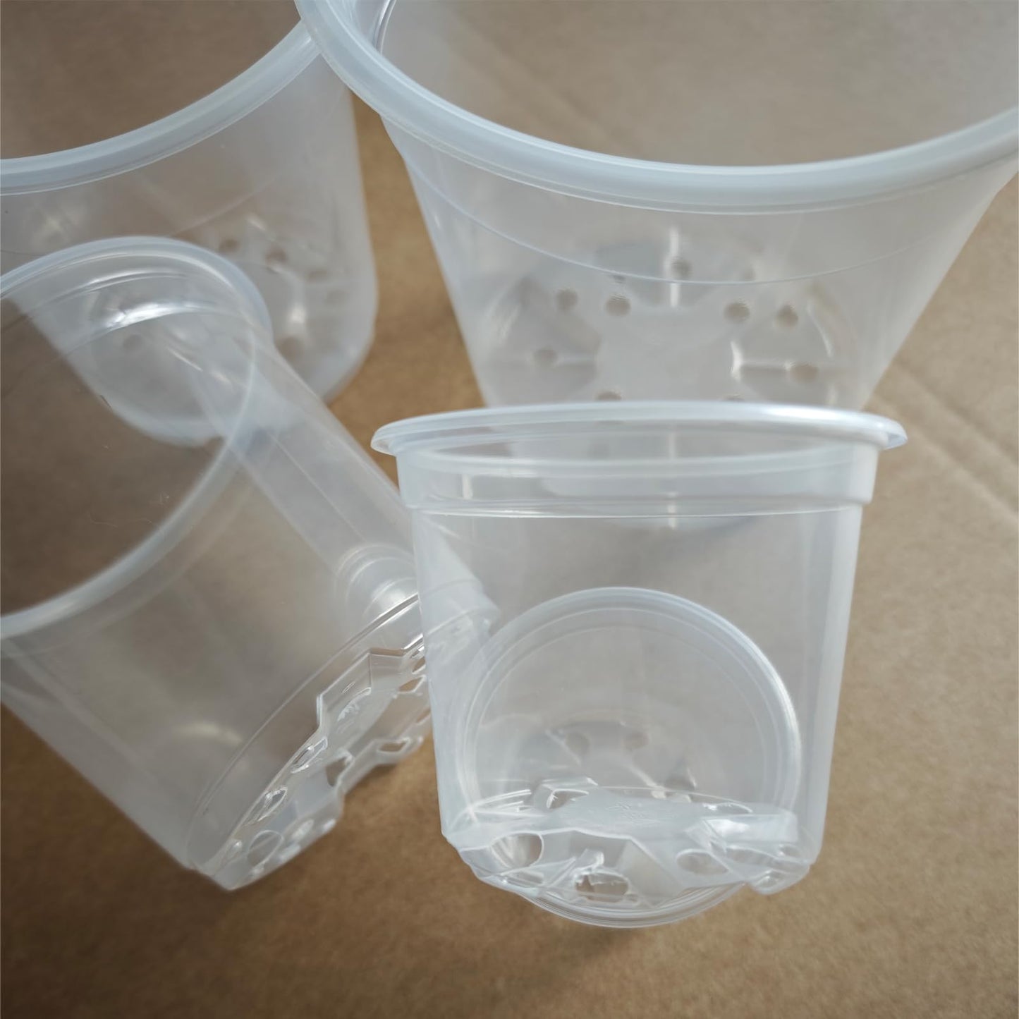 Tuphuv 25 Packs 3/4/5/6/7 Inch Clear Nursery Pots with Drainage Holes & Saucers, Transparent Plastic Plant Pots Variety Pack for Seed Starting, Succulents, Flowers, Herbs, with 25 Plant Labels