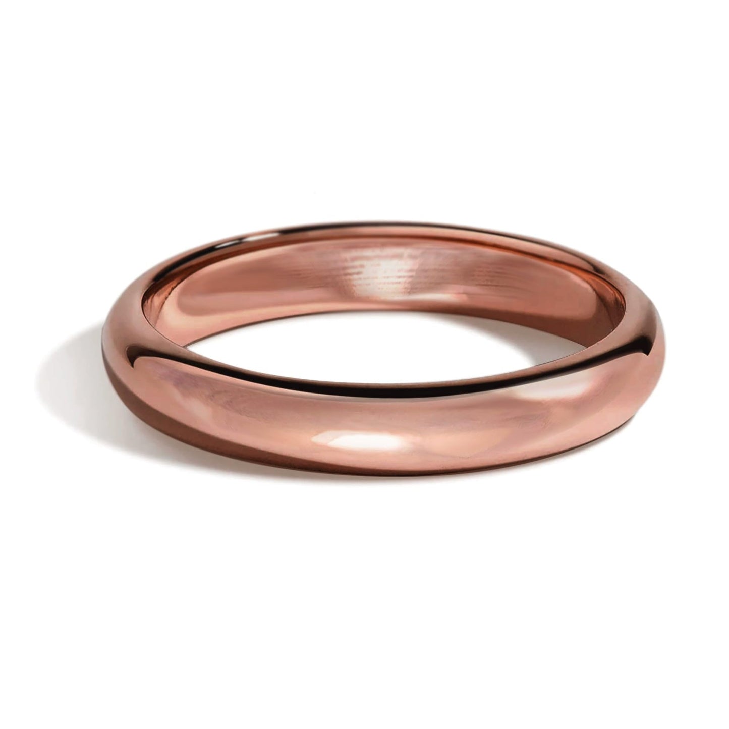 IVY & BAUBLE Pure Uncoated Solid Copper Ring for Men & Women — Lab-Tested, Raw Authentic Copper Band, Wellness Jewelry, Crafted in USA, 3mm, Size 8