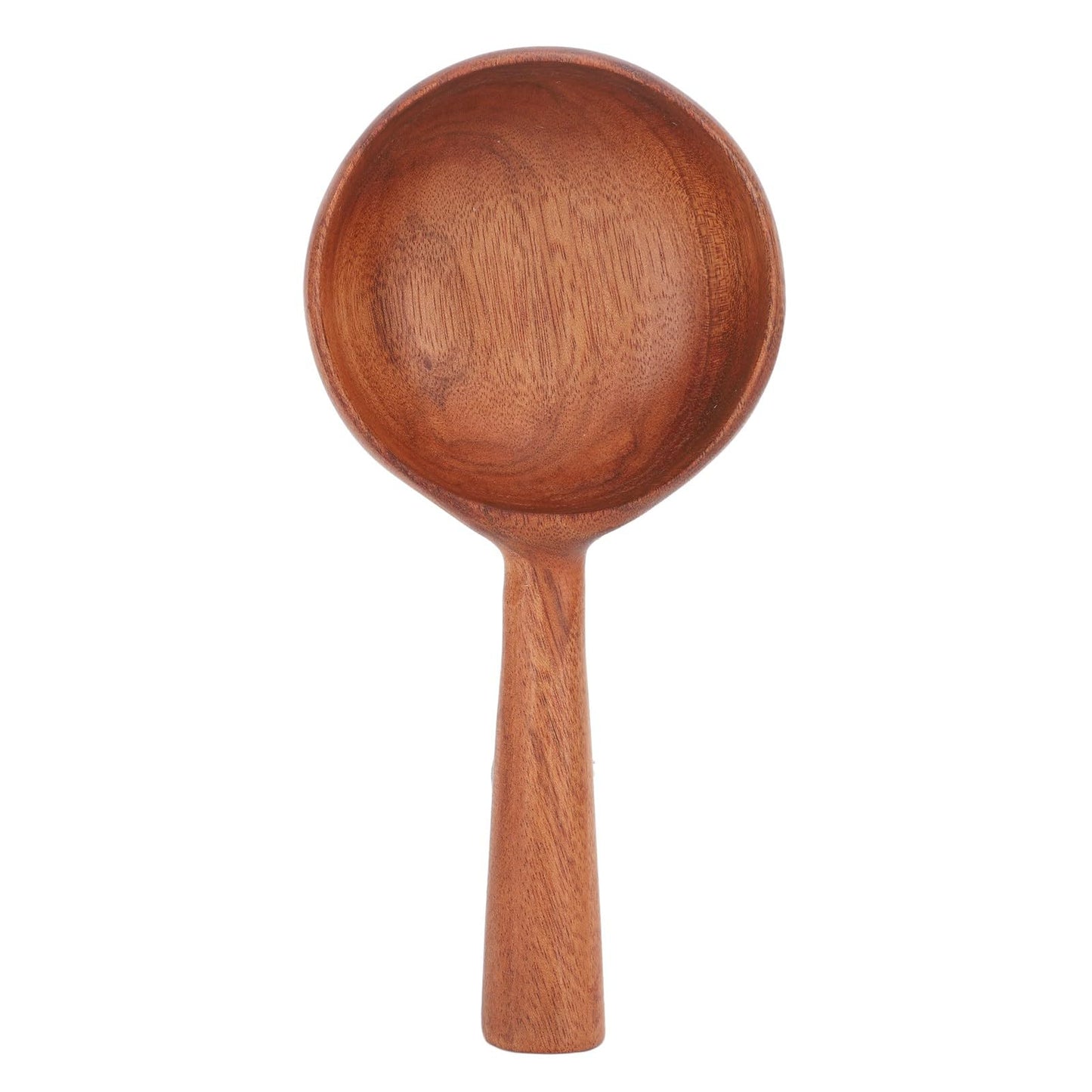 Wooden Scoop for Kitchen, 4.3 Inch Large Wooden Serving Spoon for Flour Sugar Coffee Beans, Long Handle Deep Jar Scoop for Canisters Bath Salt Pet Food, Multipurpose Solid Wood Rice Soup Ladle