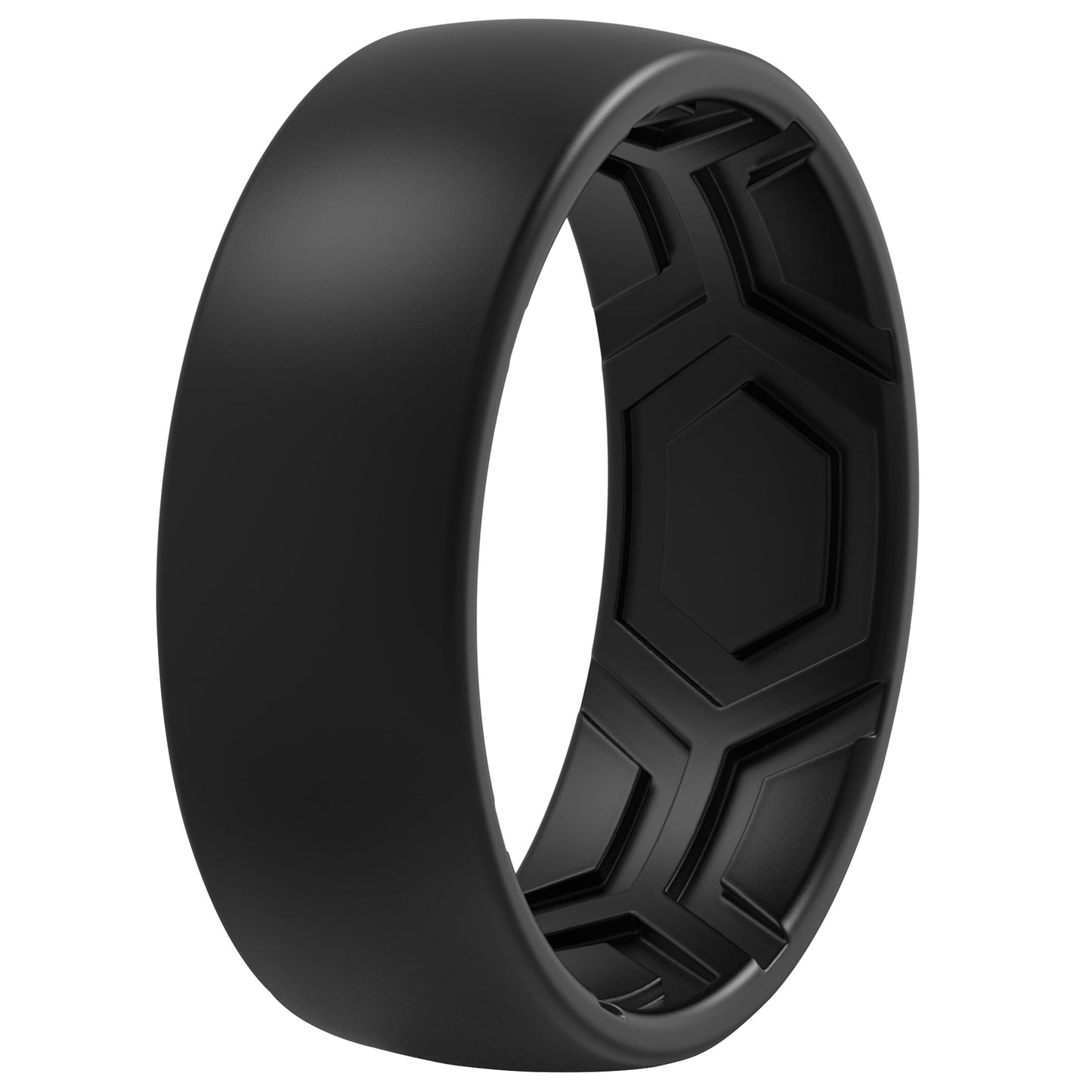 ThunderFit Men's Patterned Silicone Rings, 8mm Wide 2.2mm Thick Rubber Bands,Variety Multipack 1,4,8