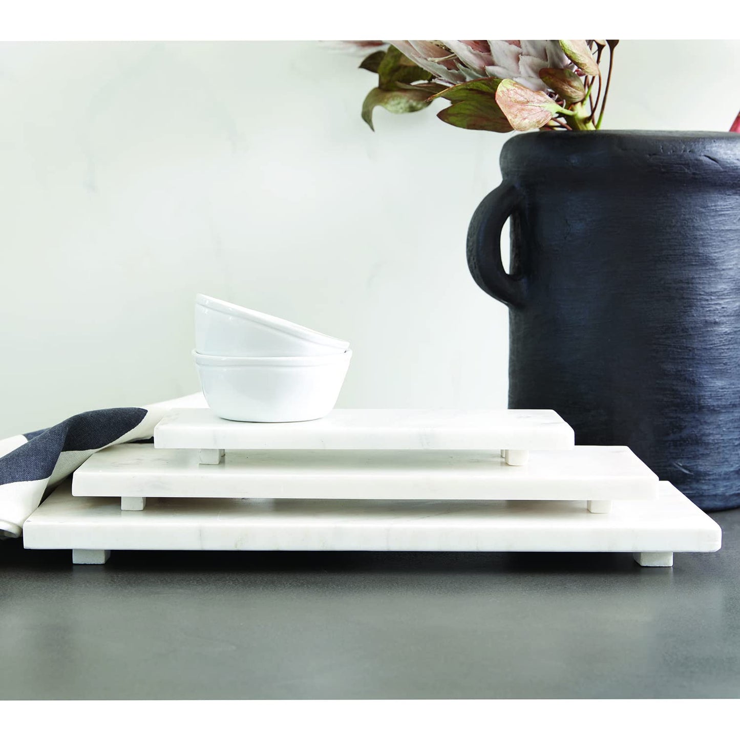 Santa Barbara Design Studio Table Sugar Marble Serving Board, Medium, White