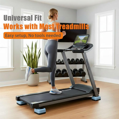 MouMouPurr 8Pcs Blue Treadmill Incline Riser Blocks, Stackable Height Adjustable Walking Pad Attachment, Non-Slip Upgrade Ramp for Home Gym Leveling & Uphill Workout, Durable Treadmill Accessories