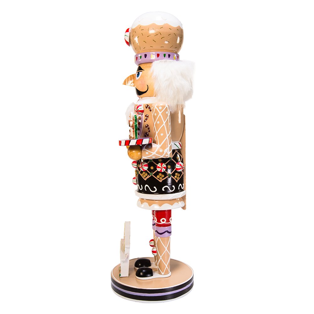 Kurt Adler 16-Inch Wooden Gingerbread Christmas Nutcracker (Color May Vary),Brown/Beige (Pack of 4)
