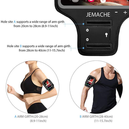 Galaxy S26 S25 Ultra Armband, JEMACHE Gym Workouts Running Arm Band for Samsung Galaxy S26 S25 S24 S23 S22 Ultra (Black)
