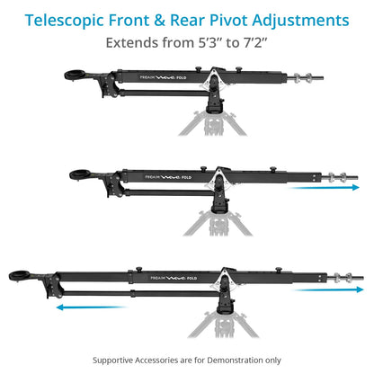 PROAIM 7.2ft Wave Fold Video Camera Jib Crane. 15kg/33lb Payload. 100mm Camera & Tripod Mounting. Quick Dovetail Mechanism. Telescopic Front & Rear Pivot Adjustments (JB-WVFD-01)