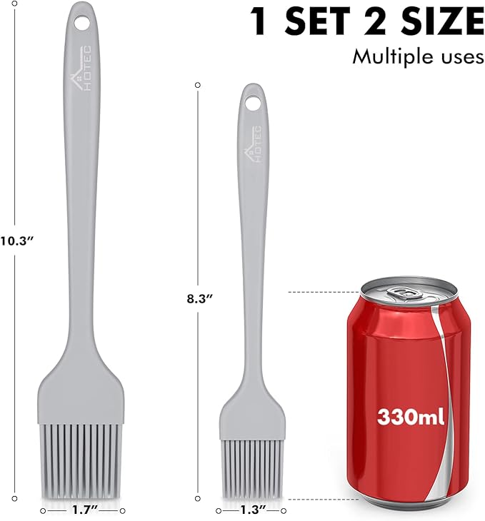 HOTEC Basting Brushes Silicone Heat Resistant Pastry Brushes Spread Oil Butter
