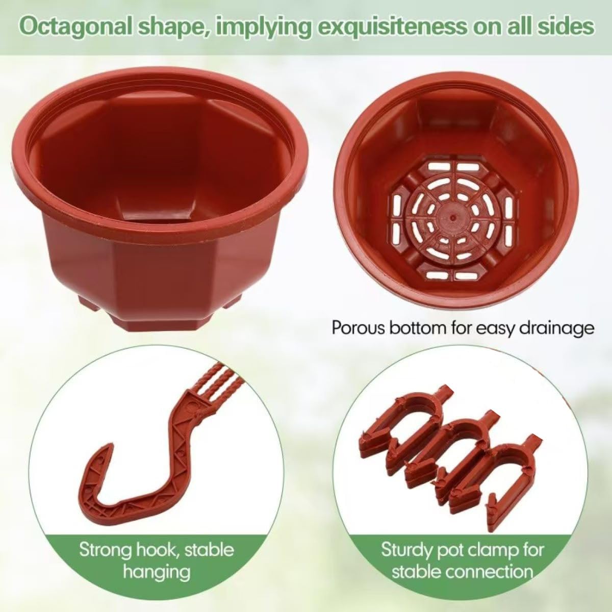 KYUQY Plastic Plant Pots, 4“ Wall Hanging Flower Pot Hanging Nursery Pots Plastic Orchid Pot for Outdoor Indoor Garden Decor (10PCS)