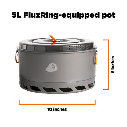 Jetboil 5-Liter FluxRing Camping Pot and Lid for Camp Cooking with Jetboil Backpacking Stoves