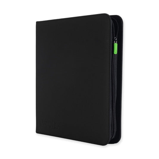 Vault X 12 Pocket Trading Card Zip Binder, 480 cards, Premium Exo-Tec Album Material, 20 Side-Loading Pages, Folder for Collectible Card Games, Sports, TCG (Black)