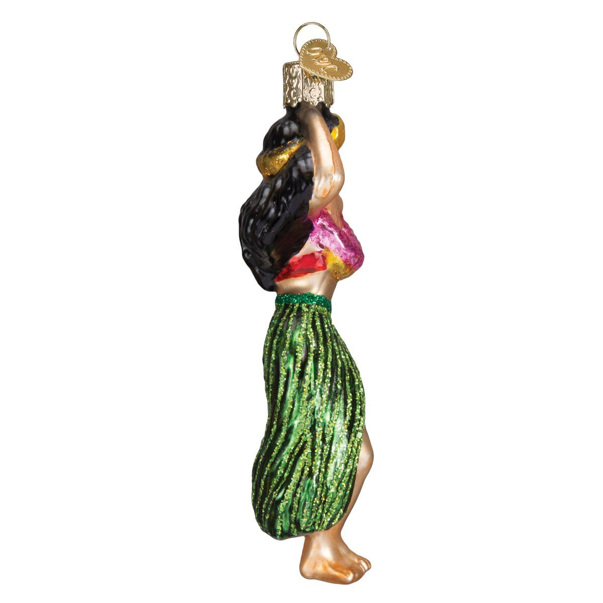 Old World Christmas Hula Dancer Glass Blown Ornament for Christmas Tree, Handcrafted Holiday Decoration, Dance Collection