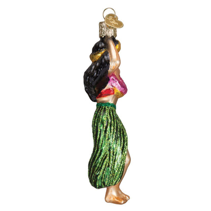 Old World Christmas Hula Dancer Glass Blown Ornament for Christmas Tree, Handcrafted Holiday Decoration, Dance Collection
