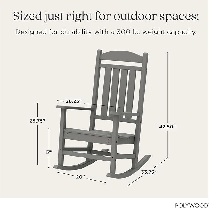 POLYWOOD Presidential Rocking Chair in Slate Grey