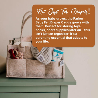 Parker Baby Diaper Caddy - Nursery Storage Bin and Car Organizer for Diapers and Baby Wipes - Oatmeal, Regular