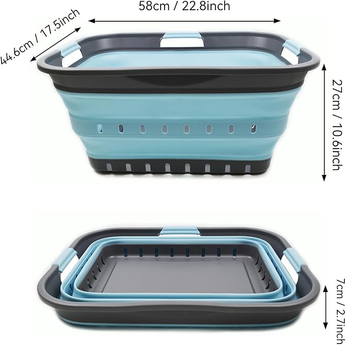 SAMMART 42L Collapsible Plastic Laundry Basket