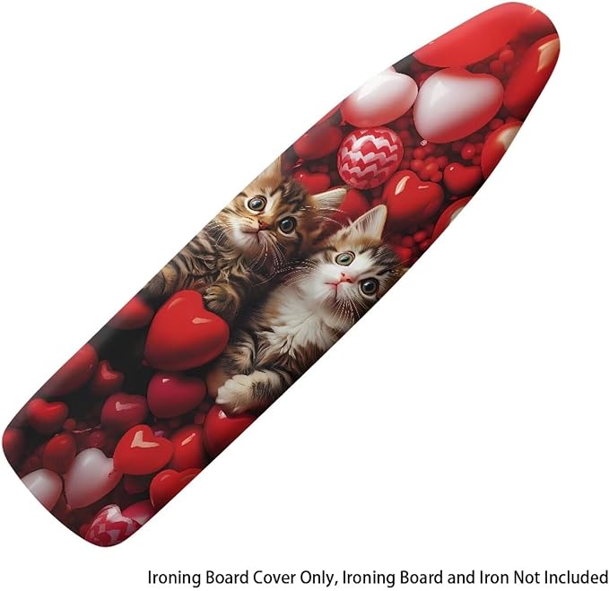 Hearts Cat Ironing Board Cover Heavy Duty Thick Padding Iron Board Covers