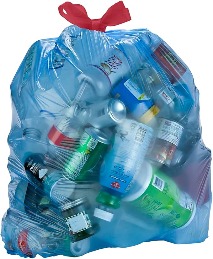 Amazon Basics Blue Recycling Trash Bags, 13 Gallon