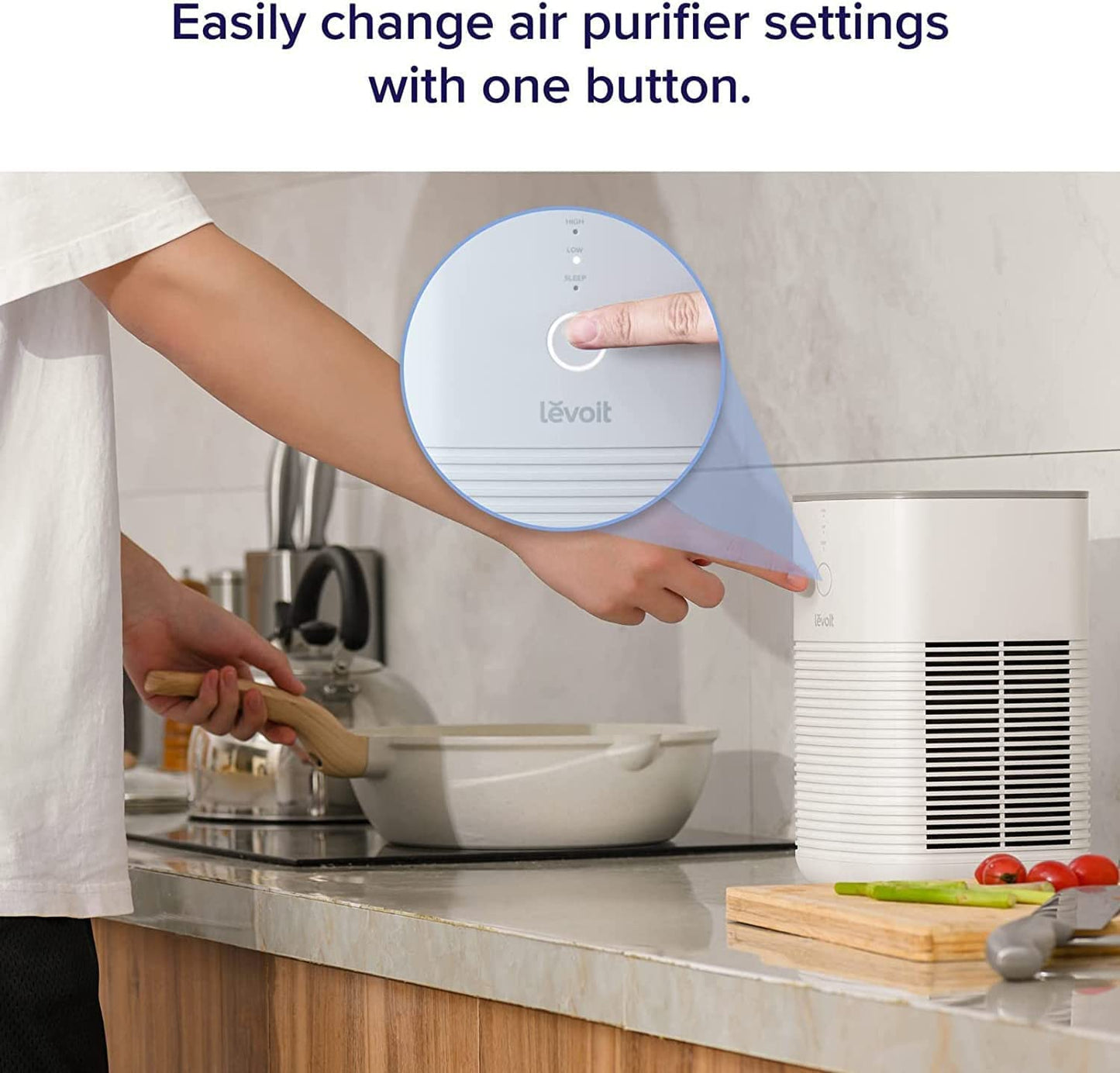 LEVOIT Air Purifier for Bedroom Home, Dual HEPA Filters with Aromatherapy Diffuser, Quiet Sleep Mode, Air Cleaner for Smoke, Allergies, Pet Dander, 100% Ozone Free, LV-H128, Gray