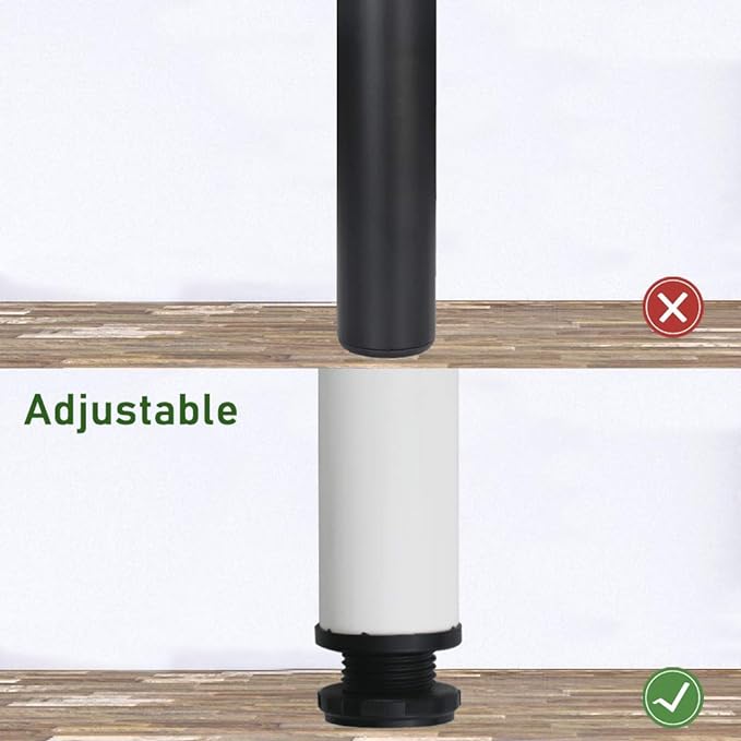 QLLY 16 Inch Adjustable Metal Coffee Table Legs, Heavy Duty Round Furniture Legs