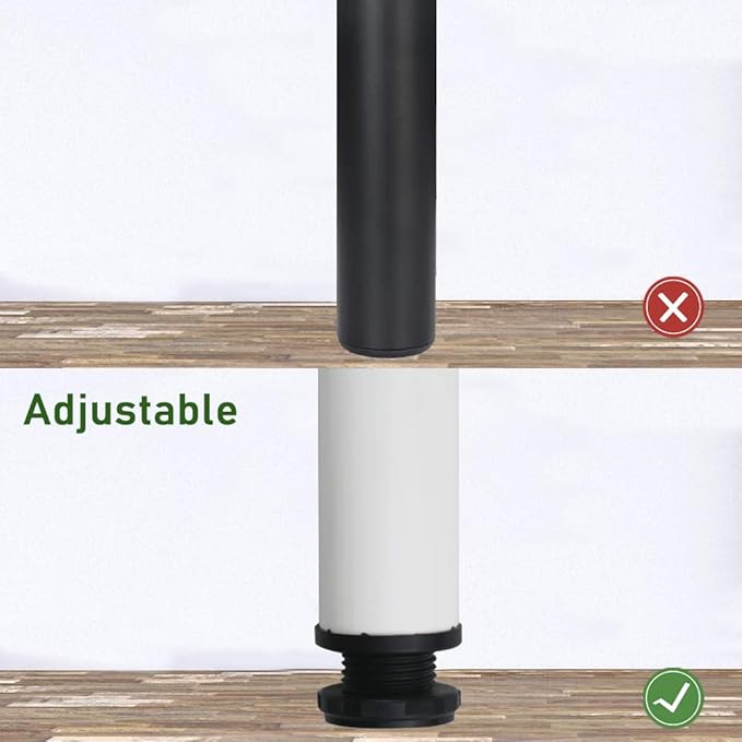 QLLY 27.5 inch / 70cm Adjustable Metal Desk Legs, Heavy Duty Furniture Table