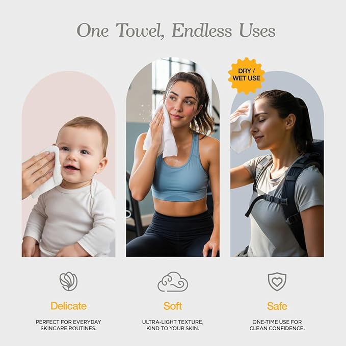 Face Towels - Ultra Soft and Thick Disposable Face Towelettes