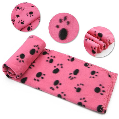 Pack of 6 Dog Blankets Soft Fleece Puppy Blankets Washable Sleep Mat Pad Bed Cover With Paw Print For Pets Cats Kitten Guinea Pig Anaimals(60 x 70cm/23.6 x 27.6 inch, Multicolor)
