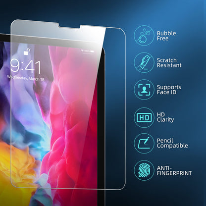 NEW'C 2 Pack Designed for iPad (A16) 11th Generation 2025, iPad 10th Generation 10.9 inches 2022 Screen Protector Tempered Glass, Bubble Free, Ultra Resistant (Easy Installation Frame)